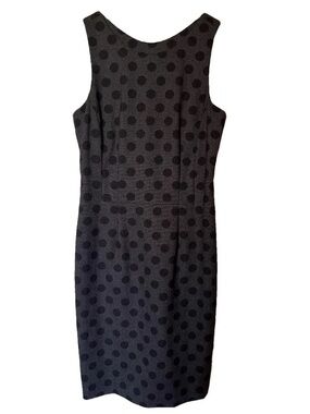 Emporio Armani Black Polka Dot Midi Sheath Dress